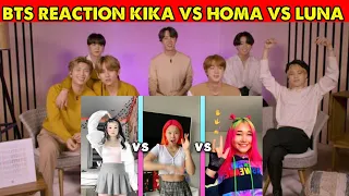 BTS REACTION TO KIKA KIM VS HOMA VS LUMA || KOREAN REACTION TO KIKAKIM TIKTOK VIDEOS