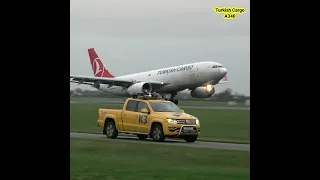 Turkish Cargo A340 vs Pickup truck #shorts