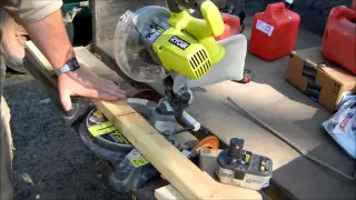 Ryobi one+ 18v cordless compact miter saw with laser “chop saw” model P551 HD video