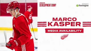 Marco Kasper at Detroit Red Wings Development Camp