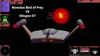 Romulan Bird of Prey VS Klingon D7 Battlecruiser | Star Trek TOS | Star Trek Bridge Commander Battle