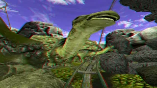 Roller Coaster Dino park 3D anaglyph