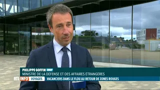 Interview de Philippe Goffin à Crisnée lors de l'édition de 13 heures du JT de RTL Info ce 29 août