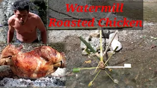 Bamboo Watermill Roasted Chicken/ Bushcraft Skills