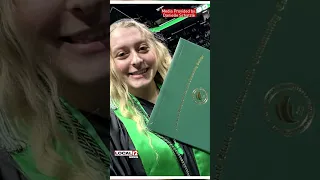 Teen gets HS diploma after her college degree