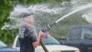 Zoneton Fire crews enjoy water fights amid hot weather