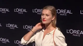 Toni Garrn on the photocall of the L’Oreal Boat in Paris
