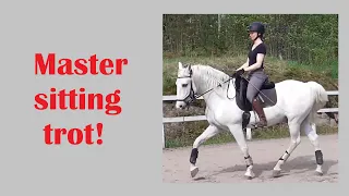 How to do sitting trot without bouncing? Slow motion! (Dressage seat)