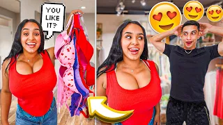 Wearing 10 BRAS To See My Boyfriends Reaction!