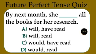 Future Perfect Tense Quiz 🔥| English Grammar Quiz | Can you score 20 / 20 | No.1 Quality English
