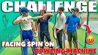 FACING SPIN ON BOWLING MACHINE😍 | Winner gets Rs. 1000🔥 | Cricket Cardio Challenge