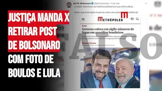 Justiça manda X retirar post de Bolsonaro com foto de Boulos e Lula