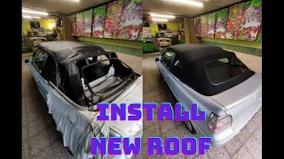 How to replace Convertible Top on VW Golf 3 part 2 - install new roof