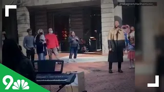 John Legend surprises street performer singing his song (SWEET)