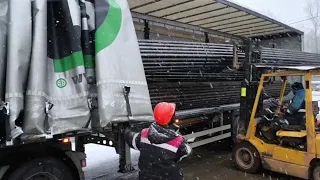 Как закрепить трубы в полуприцепе?🚛 Крепления грузов в фуре!