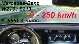 Mercedes-Benz E-Klasse - W213 - E400d 4matic - 340 PS - Beschleunigung 0-250 km/h - acceleration