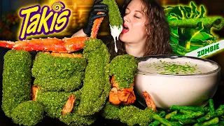 KING CRAB SEAFOOD BOIL MUKBANG | TAKIS ZOMBIE FIRE | SEAFOOD | MUKBANG | DEEP FRIED SEAFOOD | ASMR