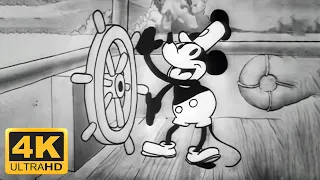 Walt Disney Animated Short - Steamboat Willie (1928) Remastered 4K 60FPS