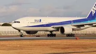 大迫力のエンジン音！！　伊丹空港　スカイランドＨＡＲＡＤＡ　ＡＮＡ　Ｂ７７７　離陸