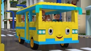 Wheels on the bus go round and round |  LEGO City | (Toy Bricks) Part 4 | Nursery rhymes | Kiddiestv