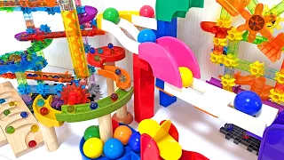 Marble Run Race ASMR☆ 5 marble courses x colorful balls