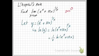 L’hopital’s rule with a small trick of using natural log