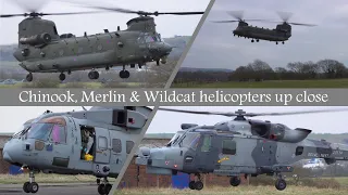 [4K] BRITISH MILITARY HELICOPTERS UP CLOSE! | feat. Chinook, Merlin & Wildcat