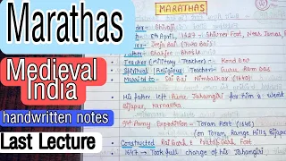 Marathas || Medieval India || handwritten notes || Lec. 41 || An Aspirant !