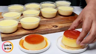 Without Oven 10 minutes 3 ingredient Egg Pudding | Caramel Egg Pudding by Lunch Box