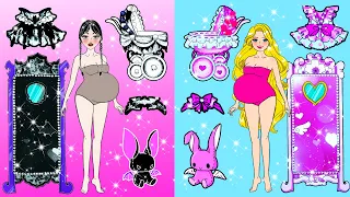 Vestido De Muñeca De Papel -  Pink Vs Black Pregnant Mother Dress Up Contest - Woa Doll Español