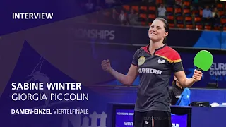 Sabine Winter - Giorgia Piccolin I Damen-Einzel Runde Beste 16 I Tischtennis-EM Munich 2022