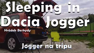 Dacia Jogger Camper, Sleeping in Dacia Jogger, Sleeping in the rain, Přespání v autě