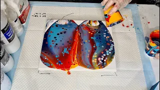 #898 WOW, Cell Explosion In This Flip Cup Pour Using Liquitex Pouring Medium