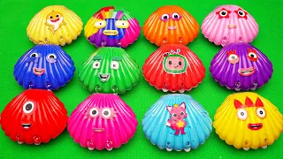 Looking Baby Shark, Pinkfong in Seashell Shapes fish Bathtub CLAY Coloring! Satisfying ASMR Videos