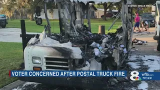 USPS mail truck destroyed mid-route in Sarasota County