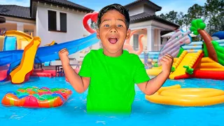 Surprising ZAKYIUS With GIANT AT HOME WATERPARK!