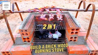 Build a Beautiful Smokeless Wood Stove with Red bricks and Cement | Build a Brick Wood Burning Stove