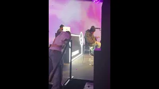 Justin Bieber and The Kid Laroi performing ‘Stay’ at OBB’s studio opening party in Los Angeles