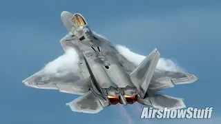 F-22 and KC-135 Arrival and Flybys - EAA AirVenture Oshkosh 2018