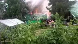 Пожар.Горит баня на даче.16.07.2011