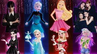 Wednesday Dance |  'Let It Go' Elsa | Am A Barbie Girl | BLACKPINK 'How You Like That' | Songs Games