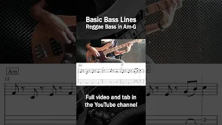 Basic Bass Lines - Reggae Bass in Am/G Sheet Music #reggaebass #sheetmusic
