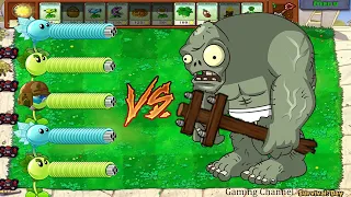 Plants vs Zombies Hack - Gatling Pea  + Snow Pea + Fire Repeater vs All Zombie