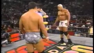 WCW Monday Nitro 9-28-98 Big Poppa Pump Scott Steiner abuses 2 poor poor men