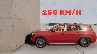 Mercedes-Maybach GLS 600 vs Wall 250 KM/H  - BeamNG.Drive #mercedes #cargames