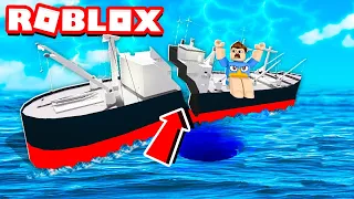 CONSTRUA UM BARCO PARA SOBREVIVER NO ROBLOX!!