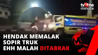 Niat Memalak Truk yang Lewat, Pria Ini Justru Ditabrak!