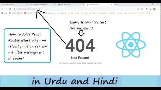 how to solve react router issues | after deployment in cpanel | 404 error on refresh of urls