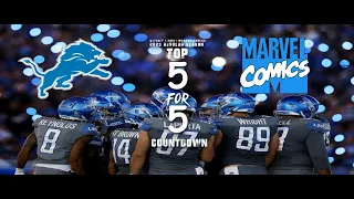 Marvel+Detroit Lions 5 for 5 2023 Season HYPE and Countdown Def & Off