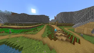 Harvesting my farms in my survival world | Minecraft